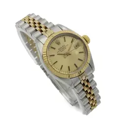 Ladies Rolex OP Datejust Two-Tone Watch Ref 6916 Champagne Dial 26mm #W153303-1