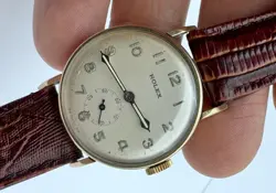 RARE 1930'S ROLEX 9K 375 SOLID GOLD CASE CLEAN DIAL MANUAL WIND RUNS