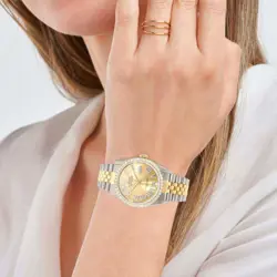 Rolex Datejust Jubilee Band 4.50Ct Real Diamond Bezel Yellow Dial 36mm Watch