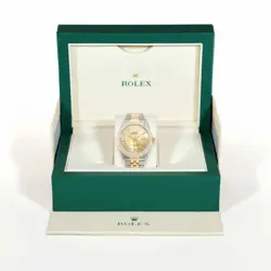 Rolex Datejust Jubilee Band 4.50Ct Real Diamond Bezel Yellow Dial 36mm Watch
