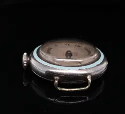 Antique Rolex London W&D Turquoise & Silver Wristwatch 29mm $1 NO RES