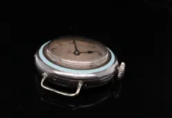 Antique Rolex London W&D Turquoise & Silver Wristwatch 29mm $1 NO RES