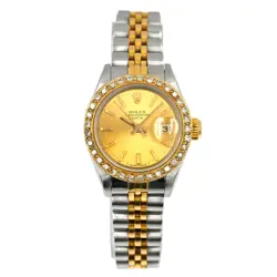 LADIES ROLEX DATEJUST 69173 WRISTWATCH DIAMOND DIAL 18K GOLD SS BOX PAPERS