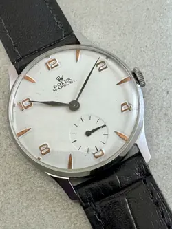 VINT ROLEX MARCONI WHITE   DIAL   SWISS MADE WIND UP CA 57 NO RESERVE PRICE