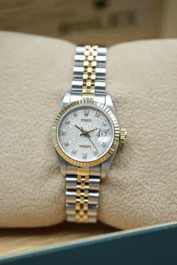 LADIES STEEL & GOLD ROLEX DATEJUST 26 69173 FACTORY SILVER JUBILEE DIAMOND DIAL