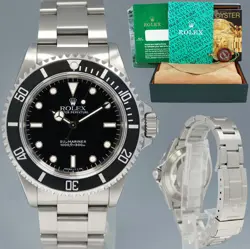 1991 ROLEX SUBMARINER NO-DATE 2 LINE TRITIUM DIAL 14060 STEEL BLACK 40MM WATCH