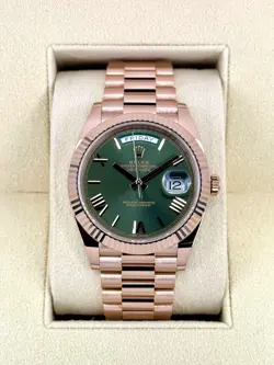 2017 ROLEX DAY-DATE 40MM 228235 PRESIDENTIAL ROSE GOLD OLIVE DIAL