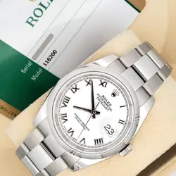 2019 ROLEX DATEJUST 36MM WHITE ROMAN DIAL STEEL OYSTER WATCH 116200 BOX PAPERS