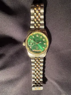 SILVER BEZEL GREEN