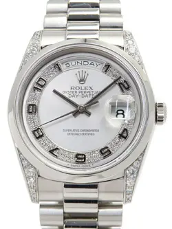 ROLEX DAY DATE MILLIARD DIAMOND 18296MA W MEN'S AUTOMATIC #T011