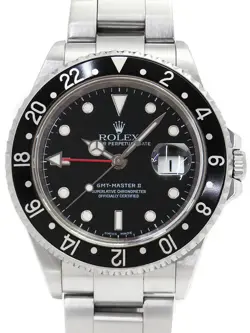 ROLEX GMT MASTER 2 BLACK BEZEL 16710 K MEN'S AUTOMATIC #T034