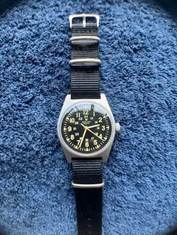 ROLEX MILITARY VINTAGE WATCH BLACK DIAL HAND-ROLLED VIETNAM WAR WORKING