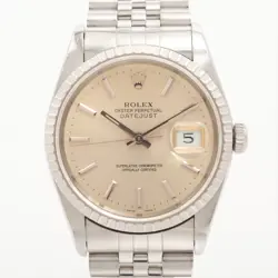 ROLEX DATEJUST 16220 SS AT SILVER-FACE