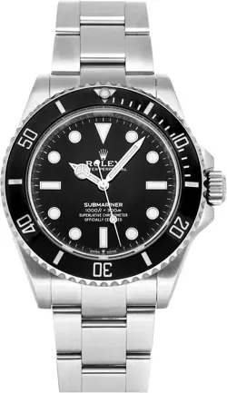 ROLEX SUBMARINER 124060 SILVER OYSTER BRACELET WITH BLACK BEZEL