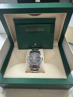 ROLEX DATEJUST 41MM 126300 WIMBLEDON DIAL STEEL OYSTER BAND WATCH BOX/PAPERS