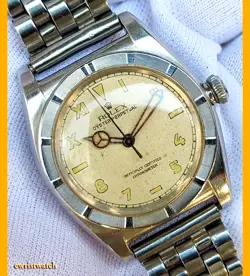 VTG ROLEX OYSTER PERPETUAL CHRONOMETER BUBBLEBACK CALIFORNIA DIAL W/WAB BRACELET