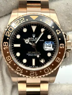 ROLEX GMT MASTER II ROOTBEER ROSE GOLD BRACELET 126715CHNR BOX & PAPERS 2021