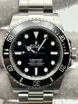 ROLEX SUBMARINER NO DATE CERAMIC 41MM STAINLESS STEEL 124060 BOX & PAPERS 2021