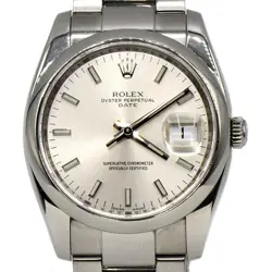 Rolex Oyster Perpetual Date 115200 with Silver Dial in Stainless Steel Oyster Br