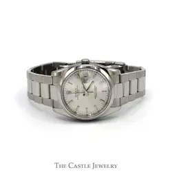 Rolex Oyster Perpetual Date 115200 with Silver Dial in Stainless Steel Oyster Br
