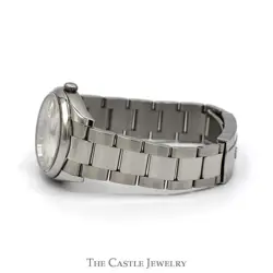 Rolex Oyster Perpetual Date 115200 with Silver Dial in Stainless Steel Oyster Br