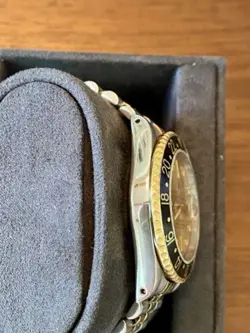 Rolex GMT-Master II Champagne Serti Dial 14k Gold/Steel with Diamonds and Rubies