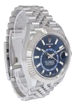 Rolex Sky-Dweller 18k WG/Steel Blue Dial 42mm Jubilee Watch B/P '23 326934