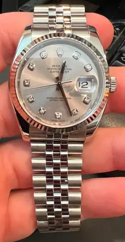 DATEJUST RHODIUM DIAMOND