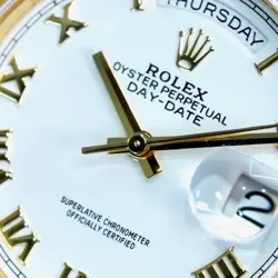 Rolex Day-Date 128238 White Roman Dial Yellow Gold President 36mm 2021