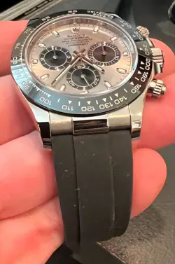 ROLEX 18K WHITE GOLD COSMOGRAPH DAYTONA Black DIAL 116519 Chronograph Oysterflex