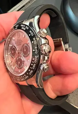 ROLEX 18K WHITE GOLD COSMOGRAPH DAYTONA Black DIAL 116519 Chronograph Oysterflex