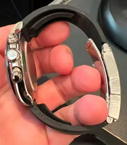 ROLEX 18K WHITE GOLD COSMOGRAPH DAYTONA Black DIAL 116519 Chronograph Oysterflex