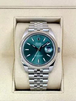 2024 ROLEX DATEJUST 41MM 126334 STAINLESS STEEL JUBILEE GREEN DIAL