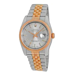 ROLEX STAINLESS STEEL & 18K ROSE GOLD 36MM DATEJUST 116231 BOX WARRANTY