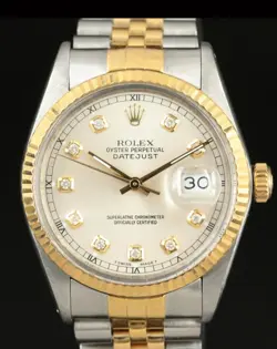 1986 ROLEX DATEJUST TWO TONE DIAMOND DIAL 