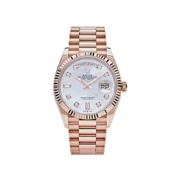 ROLEX DAY-DATE 128235 ROSE GOLD MOTHER OF PEARL DIAMOND DIAL