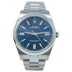 ROLEX OYSTER PERPETUAL 41MM BLUE DIAL WATCH 124300