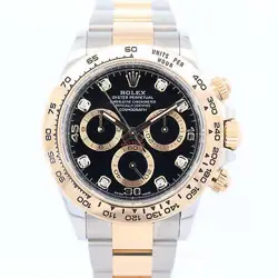 ROLEX DAYTONA 40MM BLACK DIAL WATCH 116503 YG