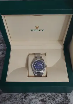 ROLEX DATEJUST 36MM DIAMOND BEZEL BLUE DIAMOND JUBILEE WATCH