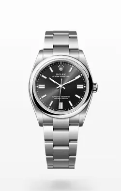 ROLEX OYSTER PERPETUAL AUTOMATIC 36MM BLACK DIAL WATCH 126000