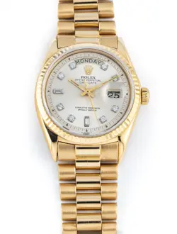ROLEX DAY-DATE 36MM 18K YELLOW GOLD PRESIDENT DIAMOND DIAL REF 1803