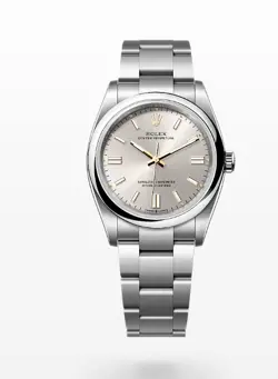 ROLEX OYSTER PERPETUAL AUTOMATIC 36MM SILVER DIAL WATCH 126000