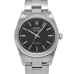 ROLEX WATCH AIR KING 14000 P SERIAL AUTOMATIC BLACK DIAL STAINLESS STEEL MEN'S