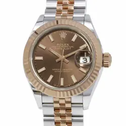 ROLEX LADY-DATEJUST 28MM STEEL 18K ROSE GOLD CHOCOLATE DIAL 279171