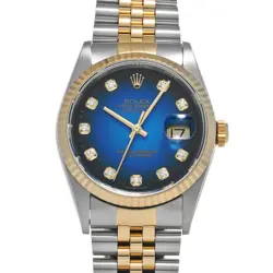 ROLEX 16233G DATEJUST BLUE GRADIENT/DIAMOND MENS WRISTWATCH