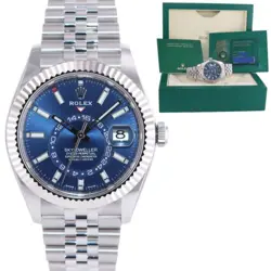 2021 NEW PAPERS ROLEX SKY-DWELLER STEEL BLUE JUBILEE FLUTED 42MM 326934 WATCH