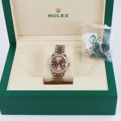 ROLEX DATEJUST STEEL ROSE GOLD DIAMOND WATCH 278381