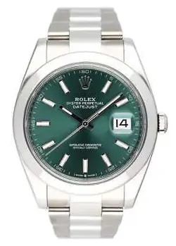 ROLEX DATEJUST 41 126300 GREEN DIAL STEEL MENS WATCH BOX PAPERS