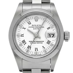 ROLEX WATCH OYSTER PERPETUAL DATE 79160 A SERIAL AUTOMATIC WHITE DIAL LADIES F/S