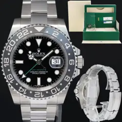 MINT 2016 PAPERS ROLEX GMT MASTER II 116710 STEEL CERAMIC 40MM BLACK WATCH BOX